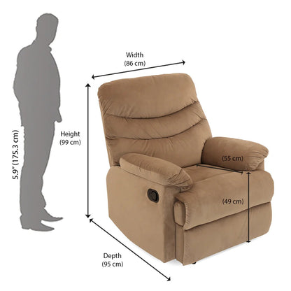 Skelton 1 Seater Manual Recliner-Brown