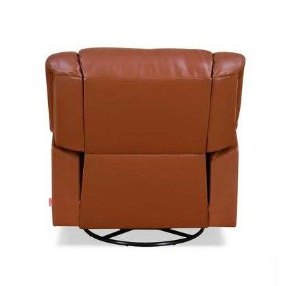 Ellis 1 Seater Leatherette Manual Rocker & Swivel Recliner-Tan Brown