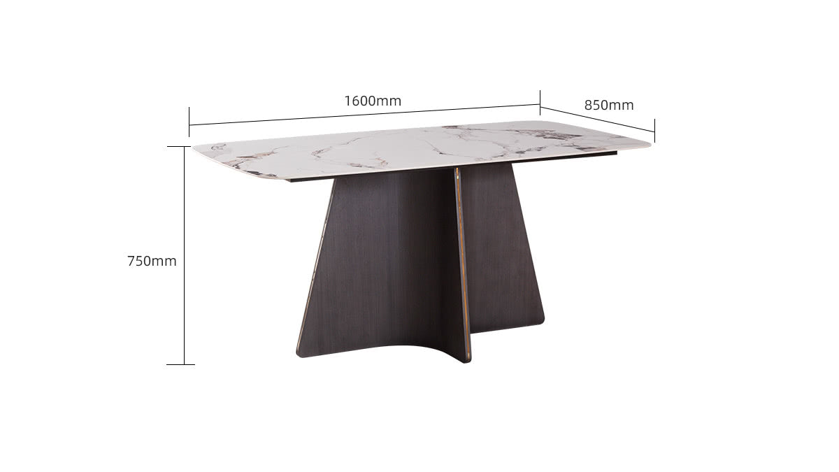 IN-Light Luxury Smoked Wood Dining Set
