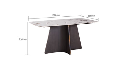 IN-Light Luxury Smoked Wood Dining Set