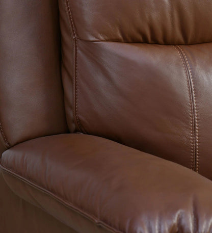 Hayes 1 Seater Leather Manual Recliner with Swivel-Brown