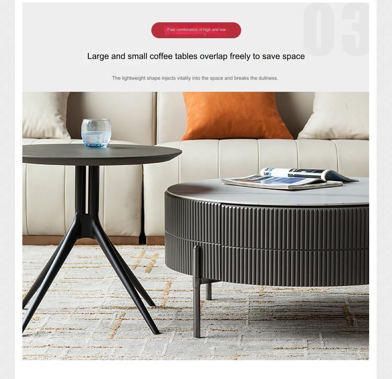 IN-Modern simple slate coffee table Combination