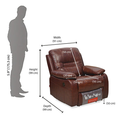 Wilson 1 Seater Electric Recliner-Brown