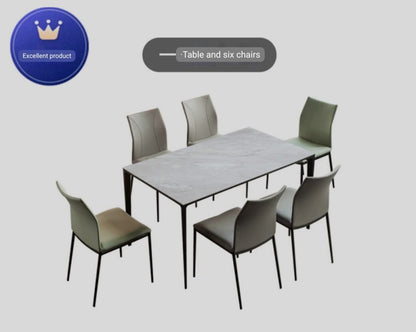 IN-Modern Minimalist Slate Dining Set
