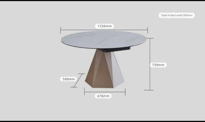 IN-Light Luxury Slate Composite Tempered Glass Functional Dining Set