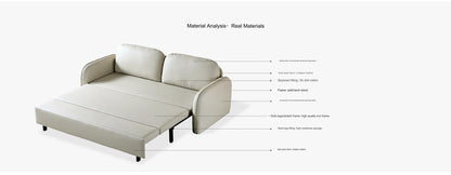 IN-Macaron-Nordic light luxury leather sofa bed