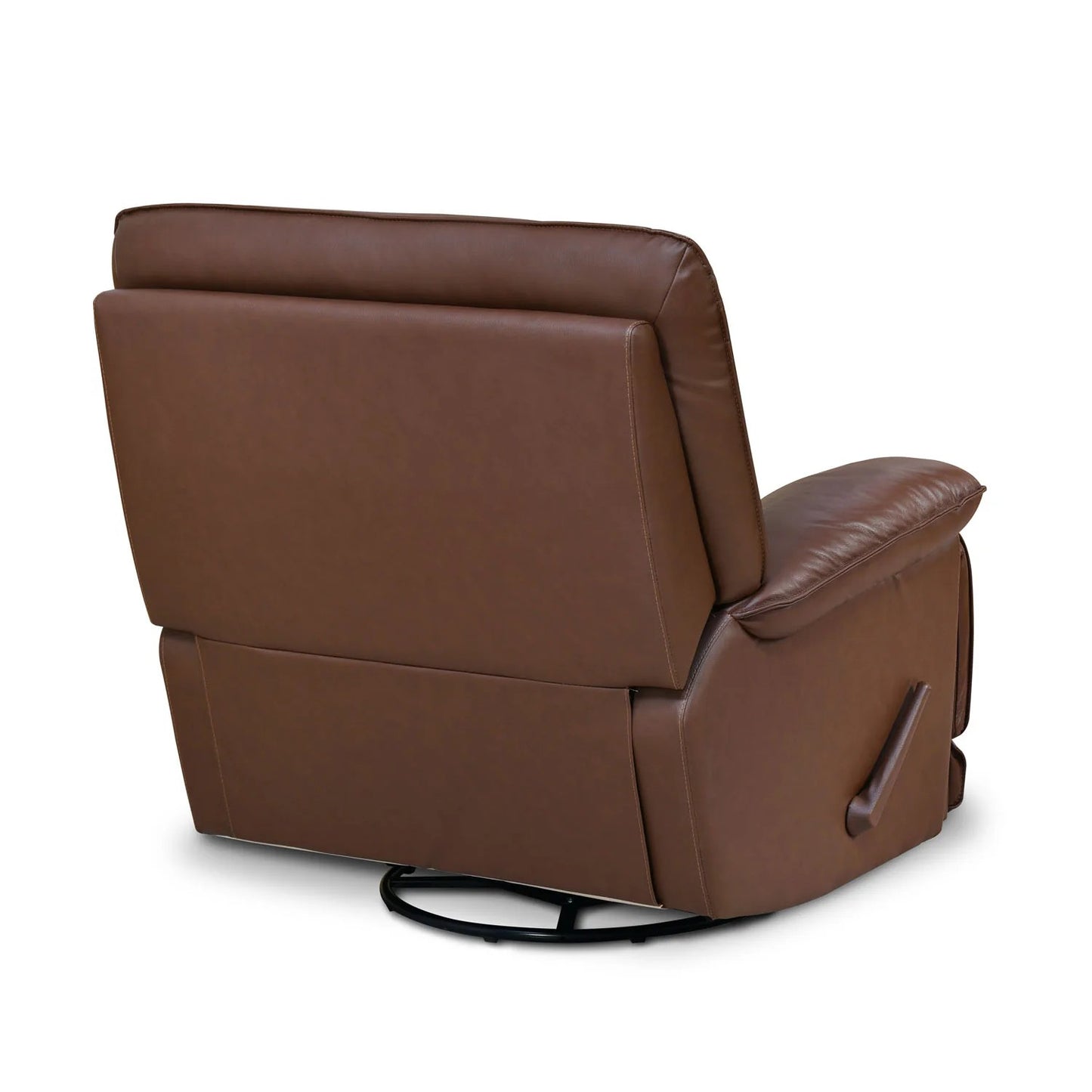 Hayes 1 Seater Leather Manual Recliner with Swivel-Brown