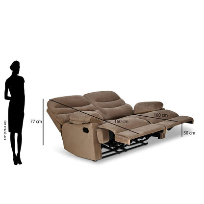 Skelton 2 Seater Recliner-Brown