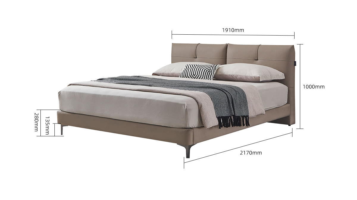 IN-Yunshan-Italian minimalist leather soft bed