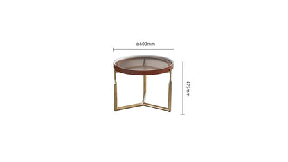 IN-Elysee light luxury saddle leather coffee table