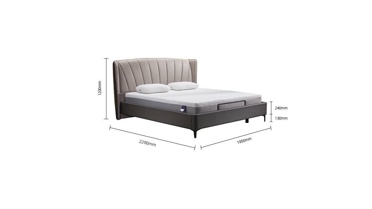 IN-Modern light luxury leather soft bed