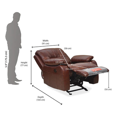 Wilson 1 Seater Electric Recliner-Brown