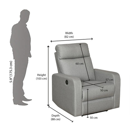 Mayfair 1 Seater Electric Recliner-Light Gray