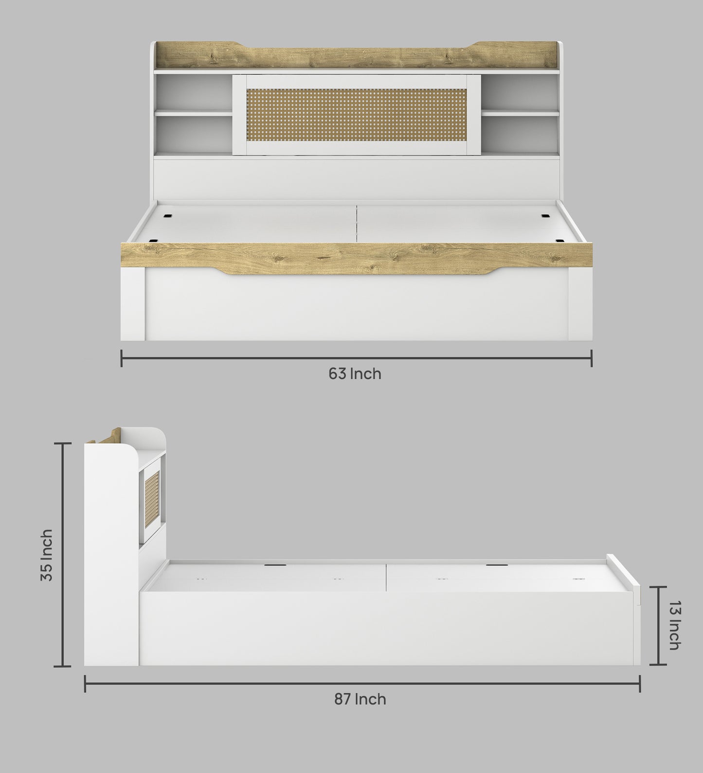 Lilly Queen bed with box storage