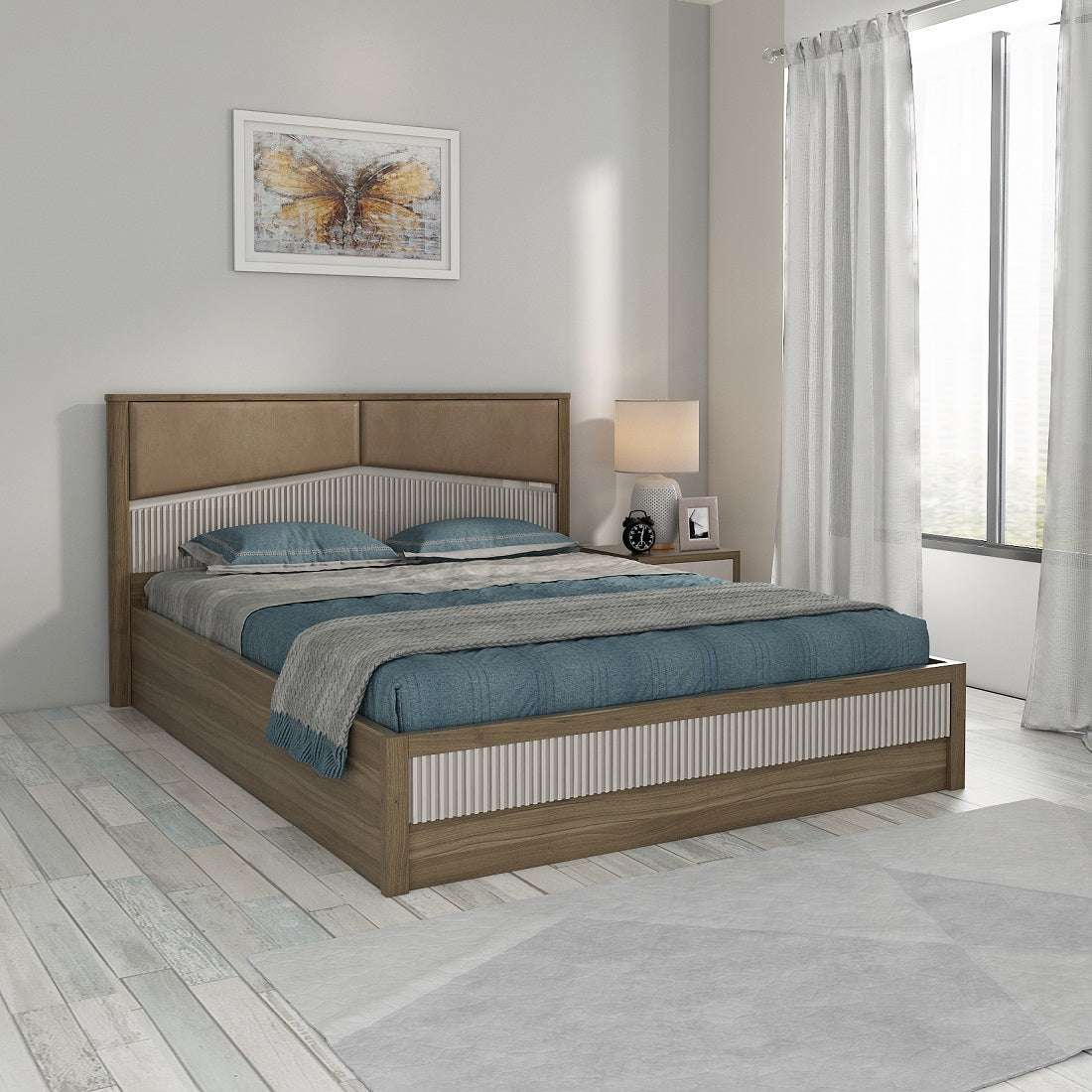 Nora Queen bed full lift on with top plank