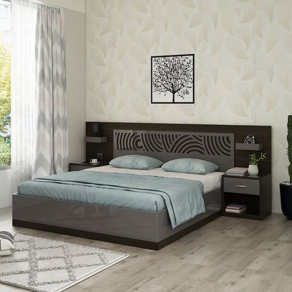 Ripples King bed with 3/4th lift on Storage