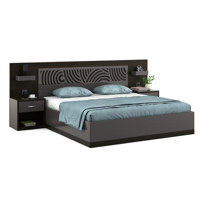 Ripples King bed with 3/4th lift on Storage