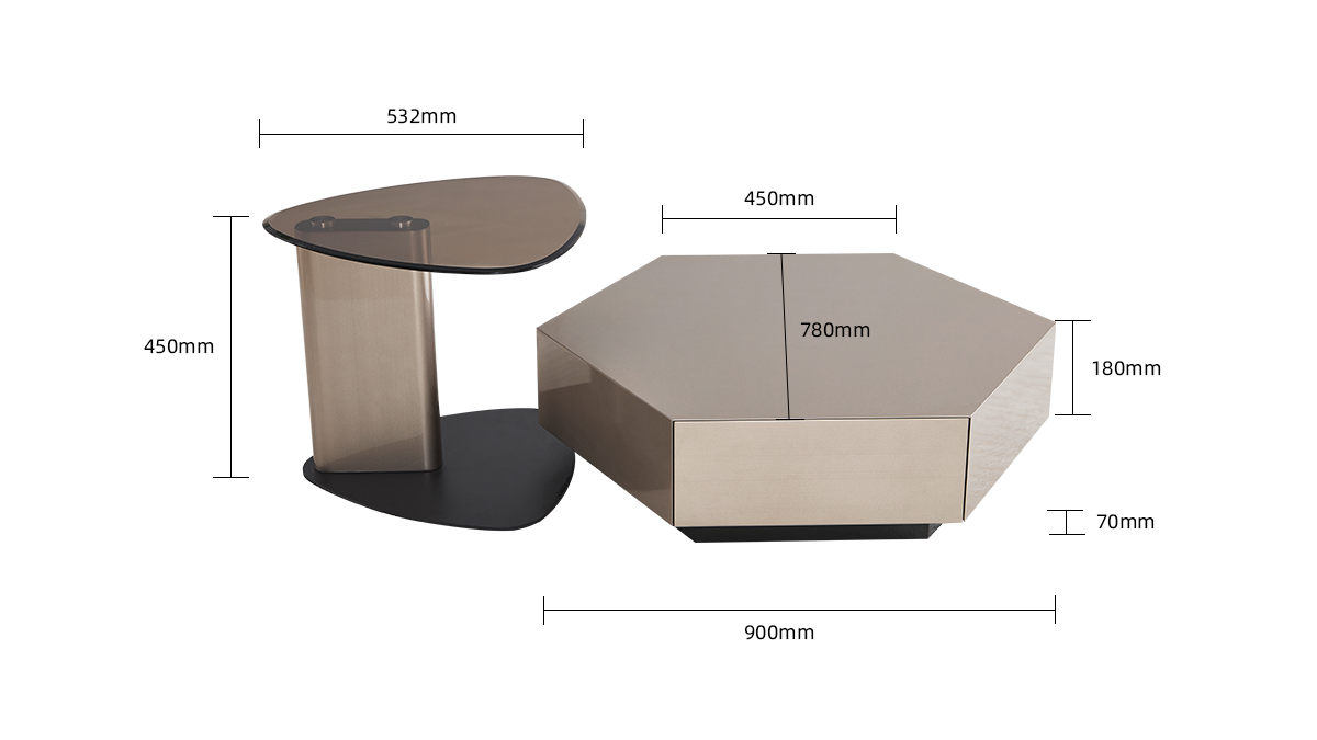 IN-Italian hexagon combination coffee table