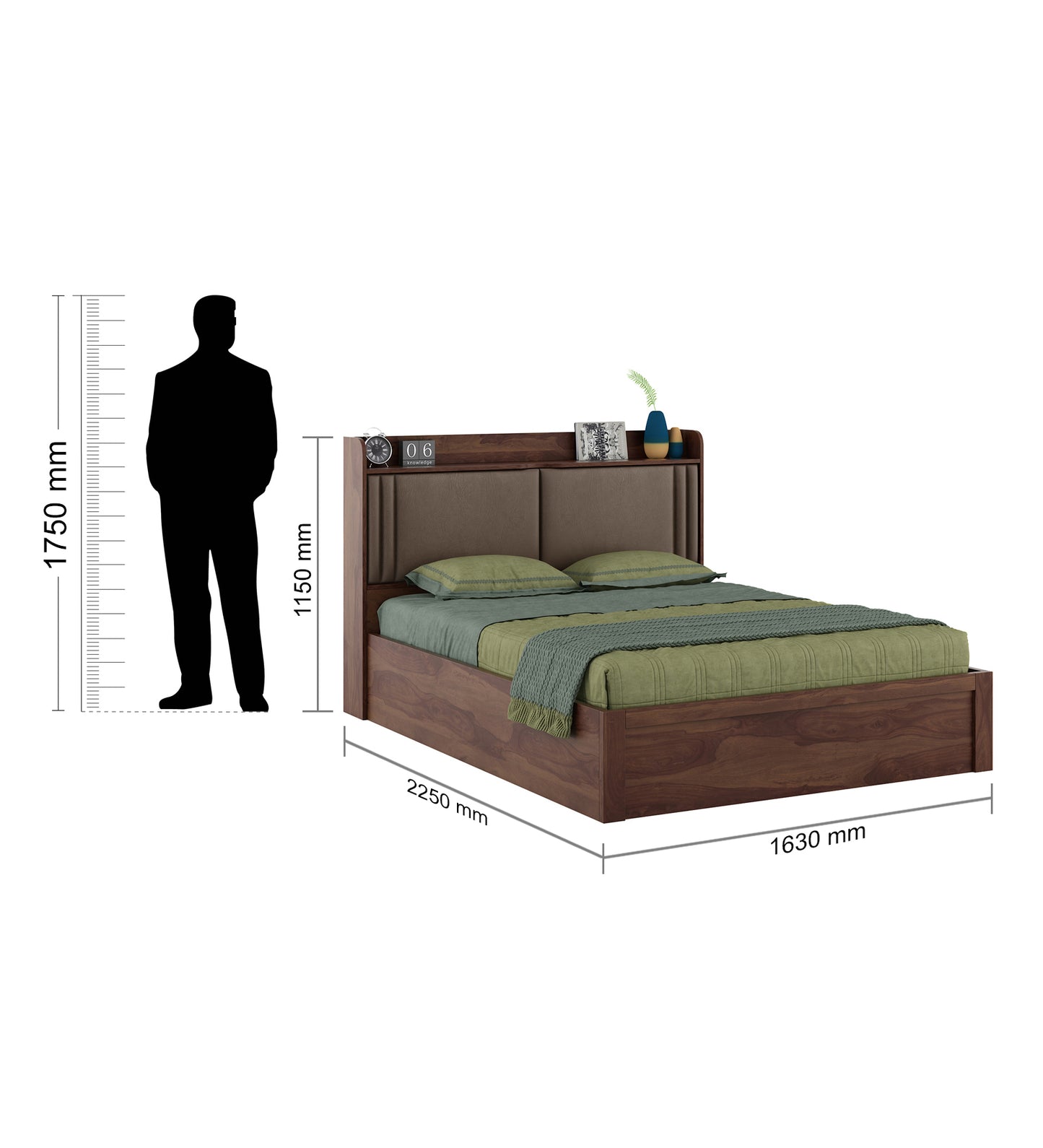 Maximus Queen bed with 3/4th lift on