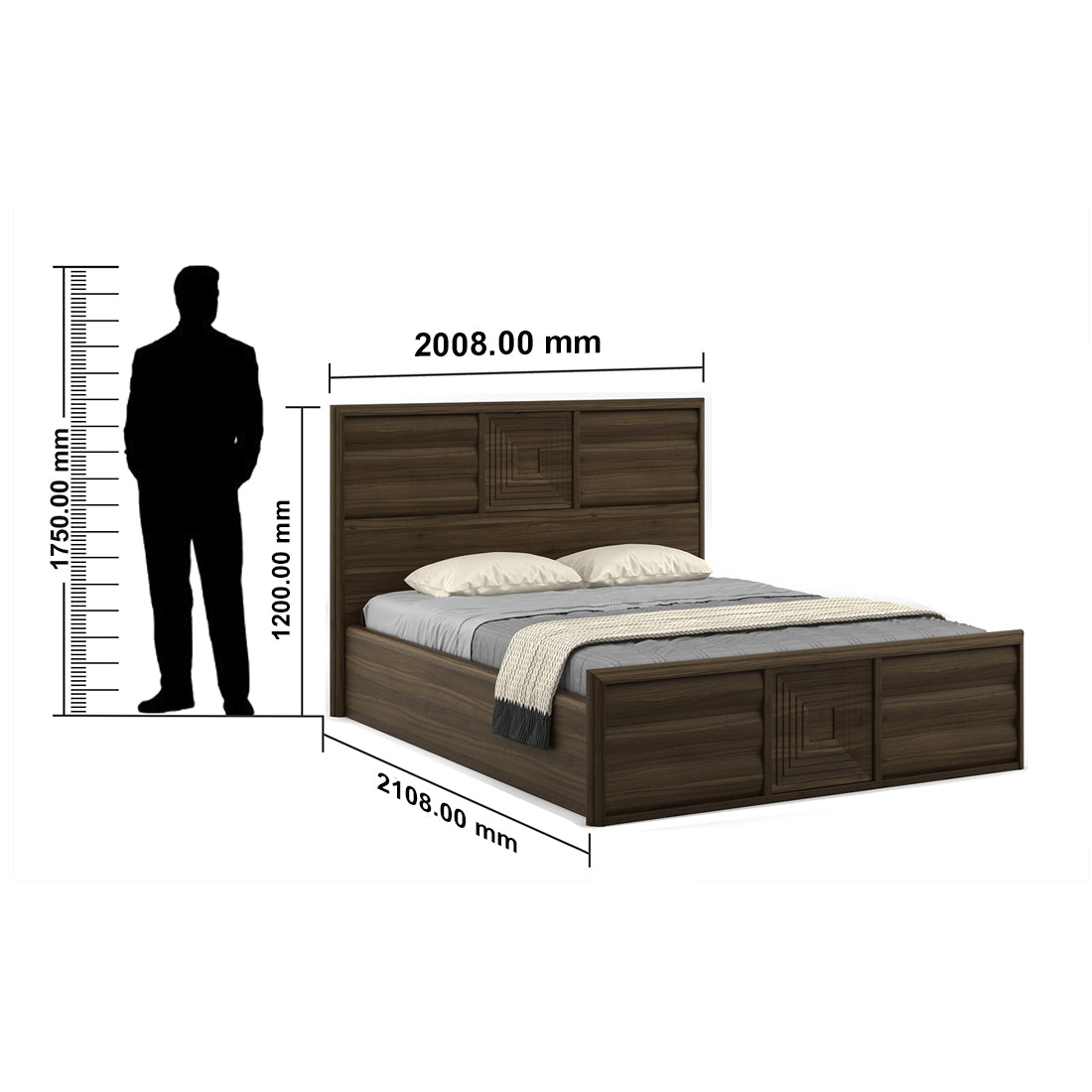 Proton King Bed with full lift on storage