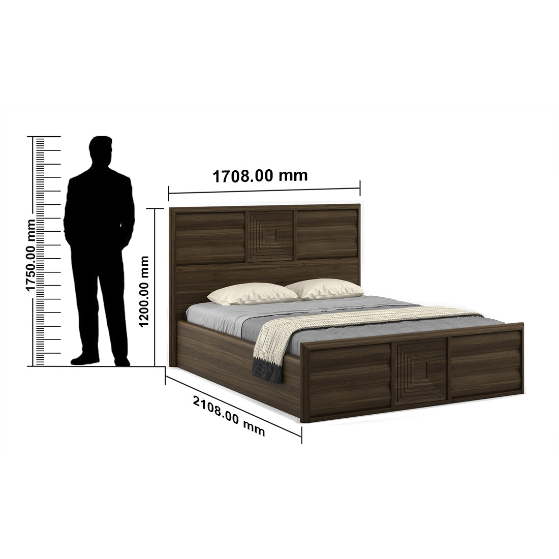 Proton Queen Bed with full lift on storage