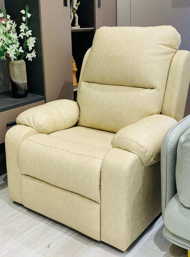 Single Seater Manual Recliner-Cream