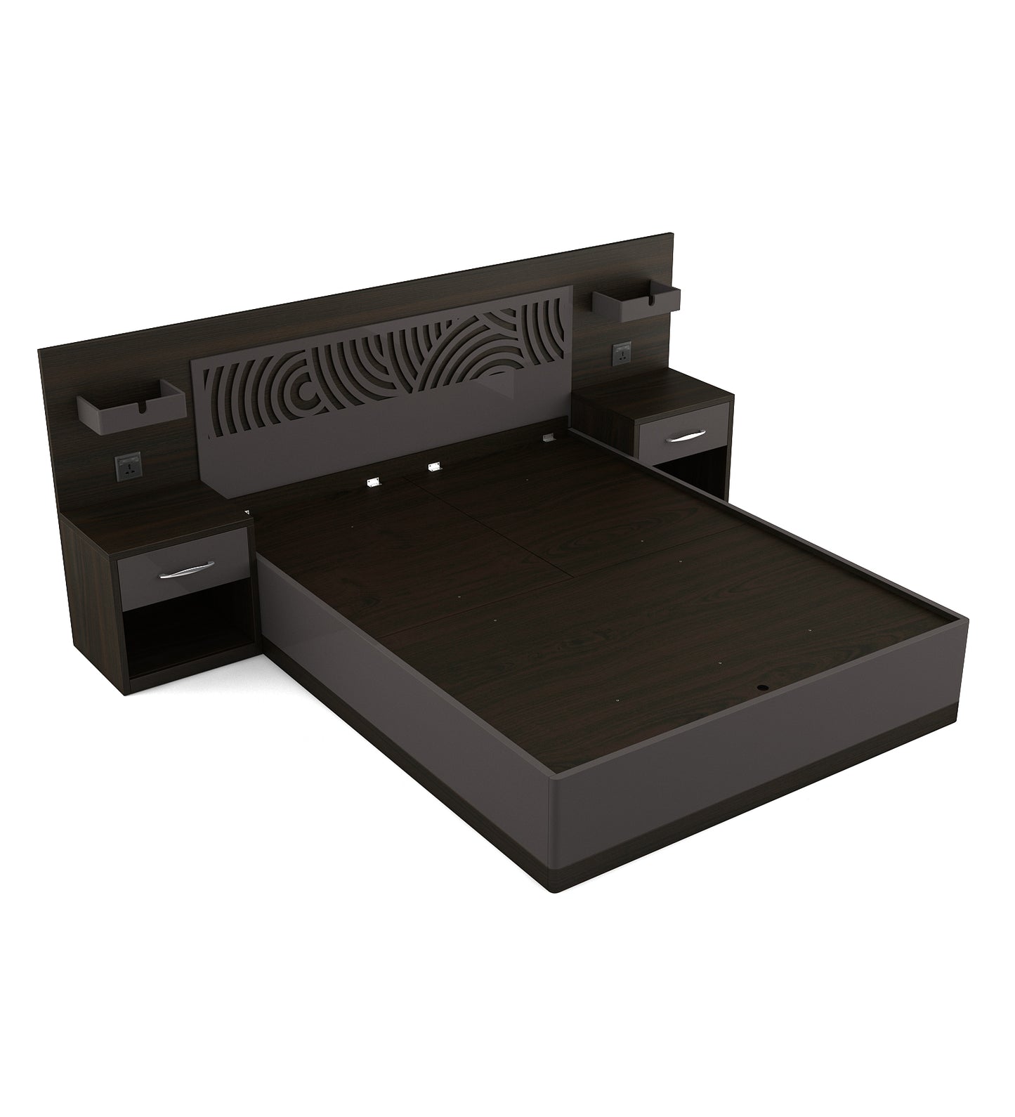 Ripples King bed with 3/4th lift on Storage