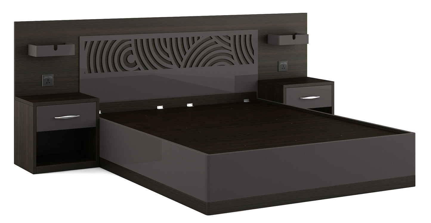 Ripples King bed with 3/4th lift on Storage