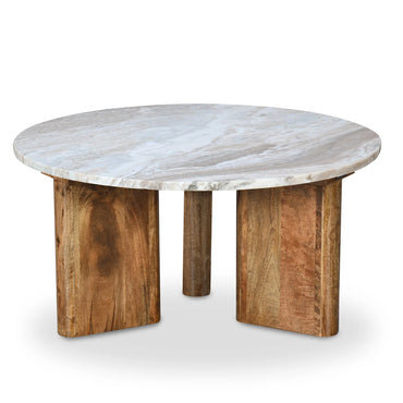 Athena Wooden Marble Table