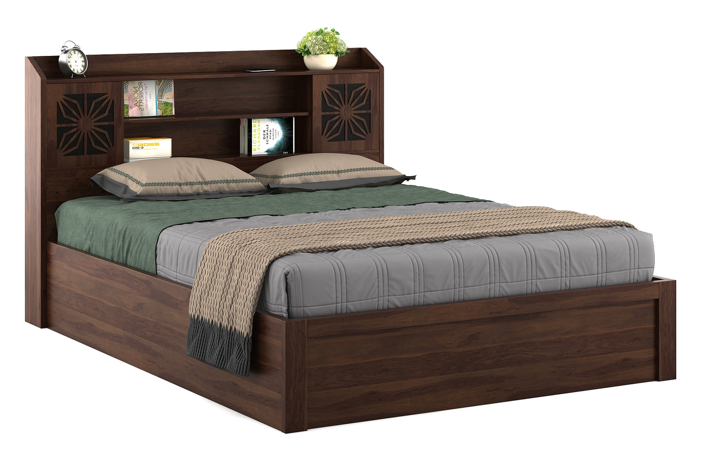 Flora King bed with 3/4th lift on storage