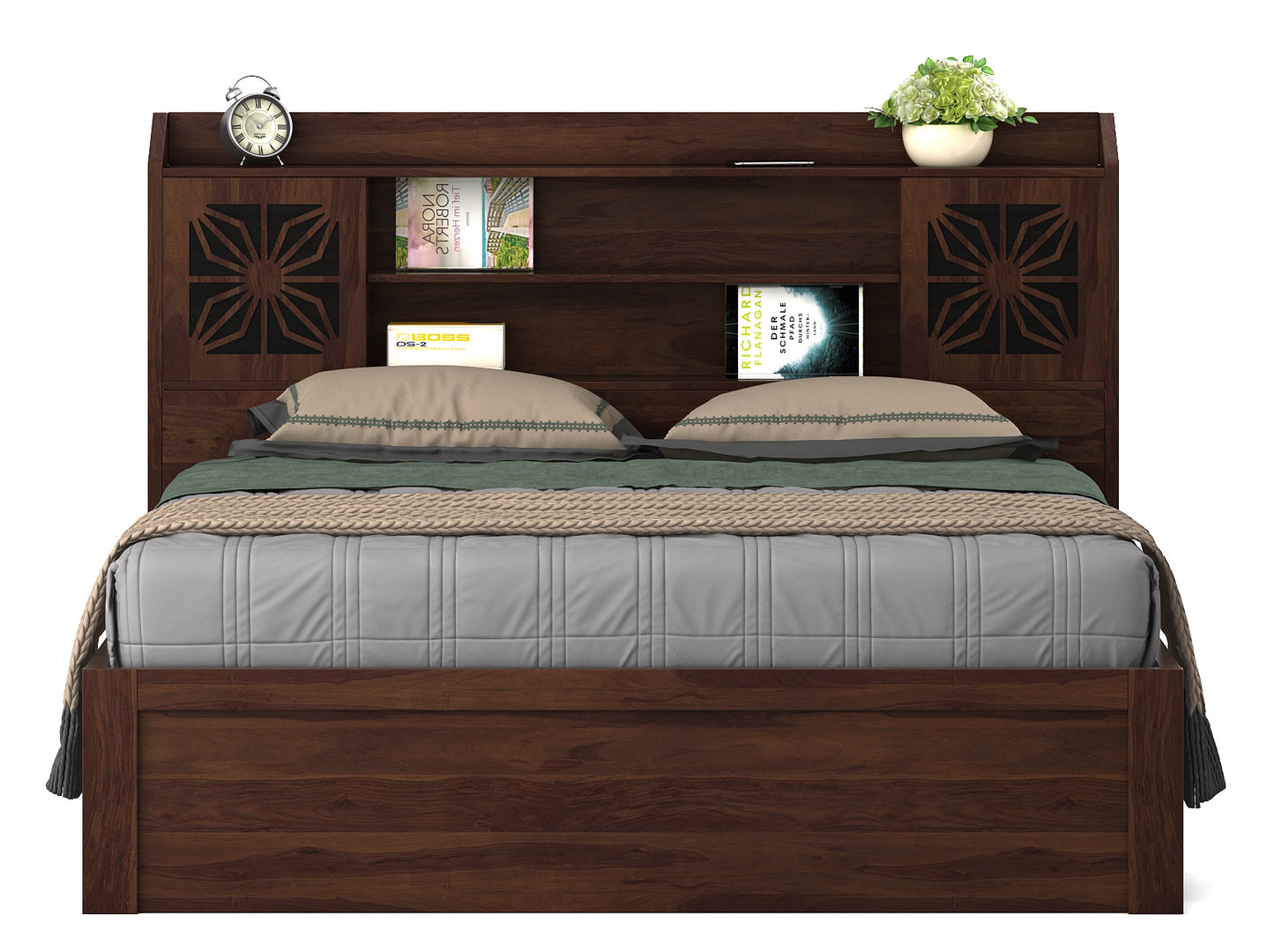 Flora King bed with 3/4th lift on storage