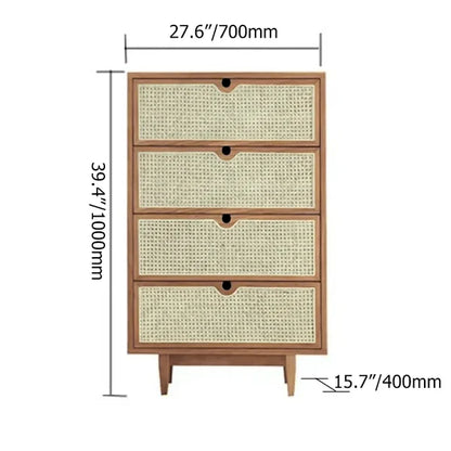 Carled Rattan Chest of Drawers