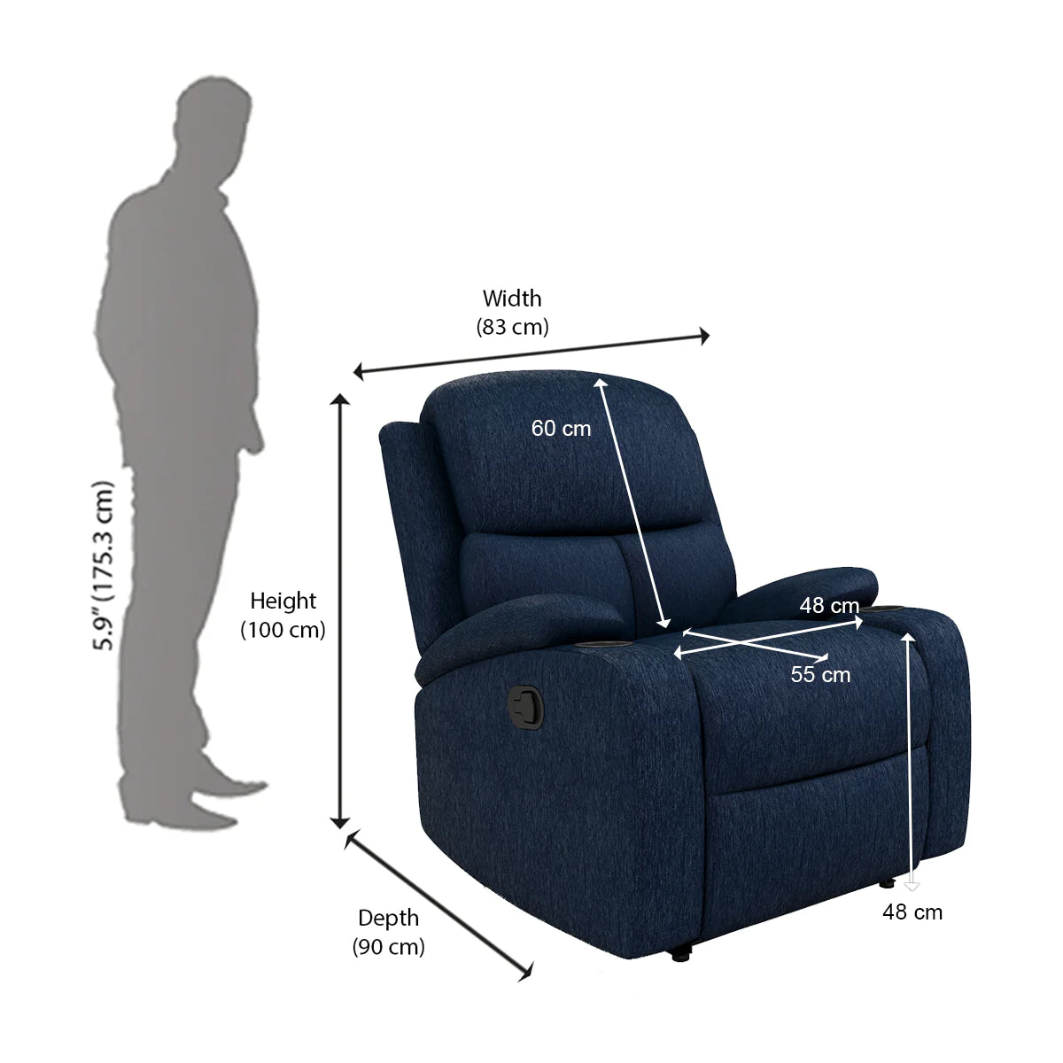 Matt 1 Seater Manual Recliner