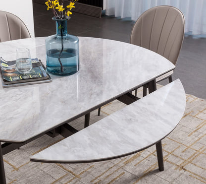IN-Modern Slate Functional Round Table Dining Set